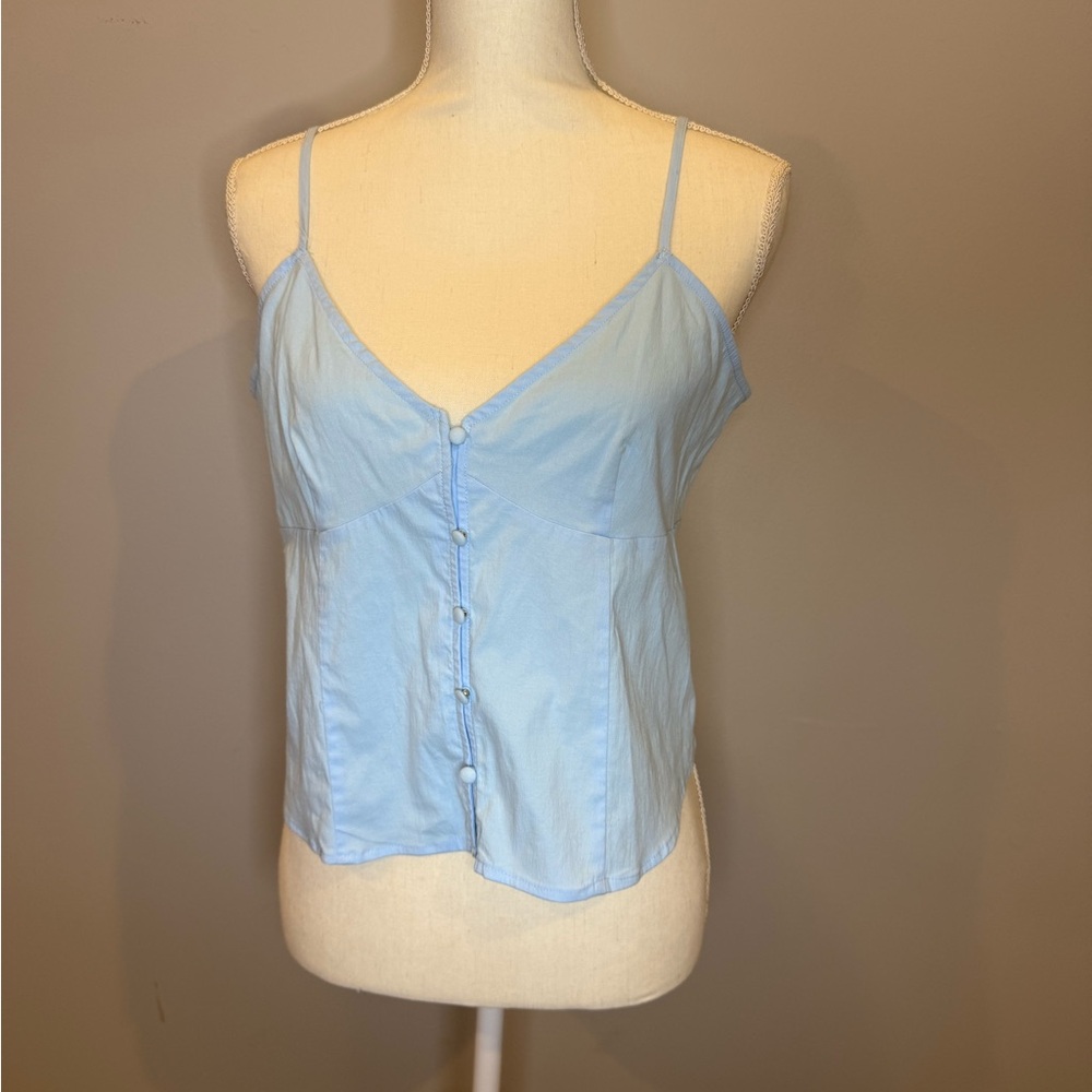 Blue Sleeveless Fitted Camisole - Picture 1 of 2